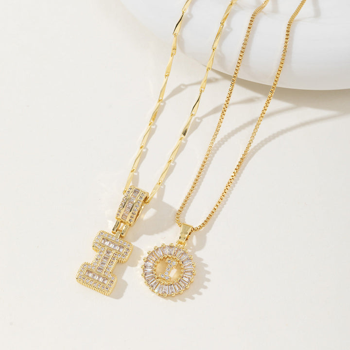 AISHA™ - Colliers pendentifs élégants avec initiale (lot de 2)