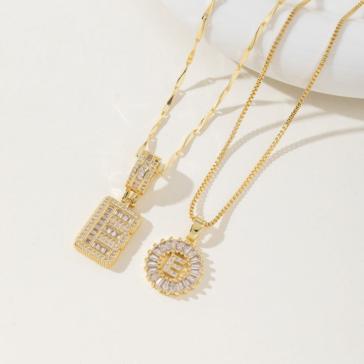 AISHA™ - Colliers pendentifs élégants avec initiale (lot de 2)