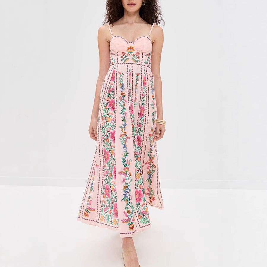IDONNA™ – Robe longue d'été élégante sans manches à imprimé floral.