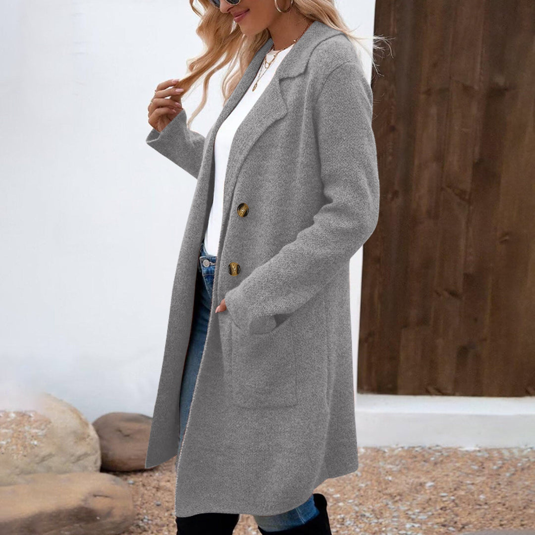 ZAHEKA™ - Manteau mi-long décontracté à manches longues