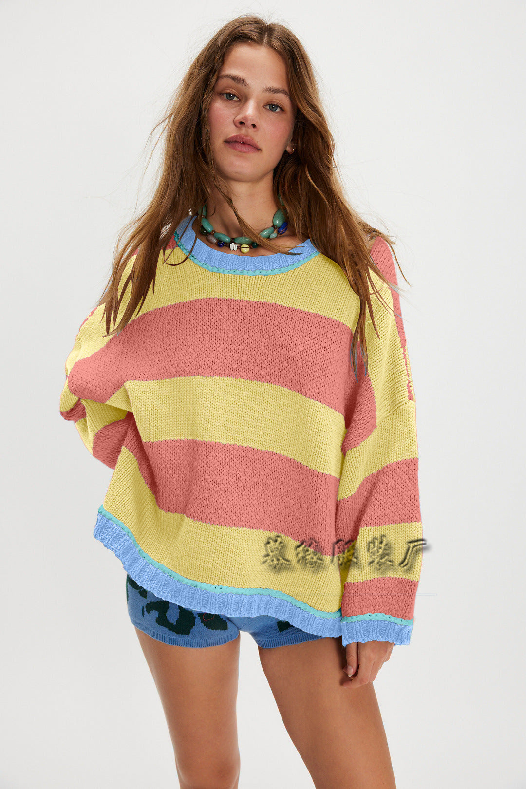XIANG™ - Pull rayé classique à col rond