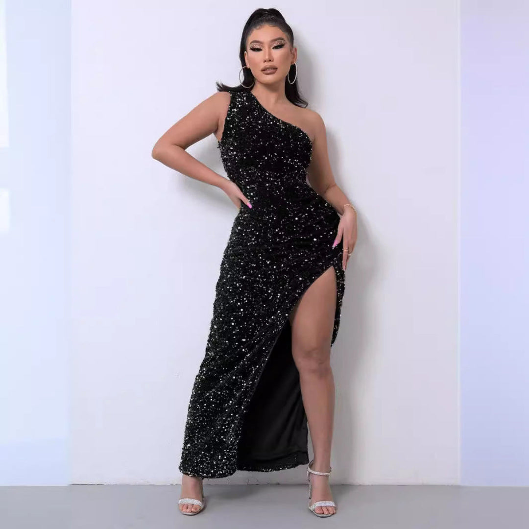 BRAYLEIGH™ - Robe à sequins glamour asymétrique