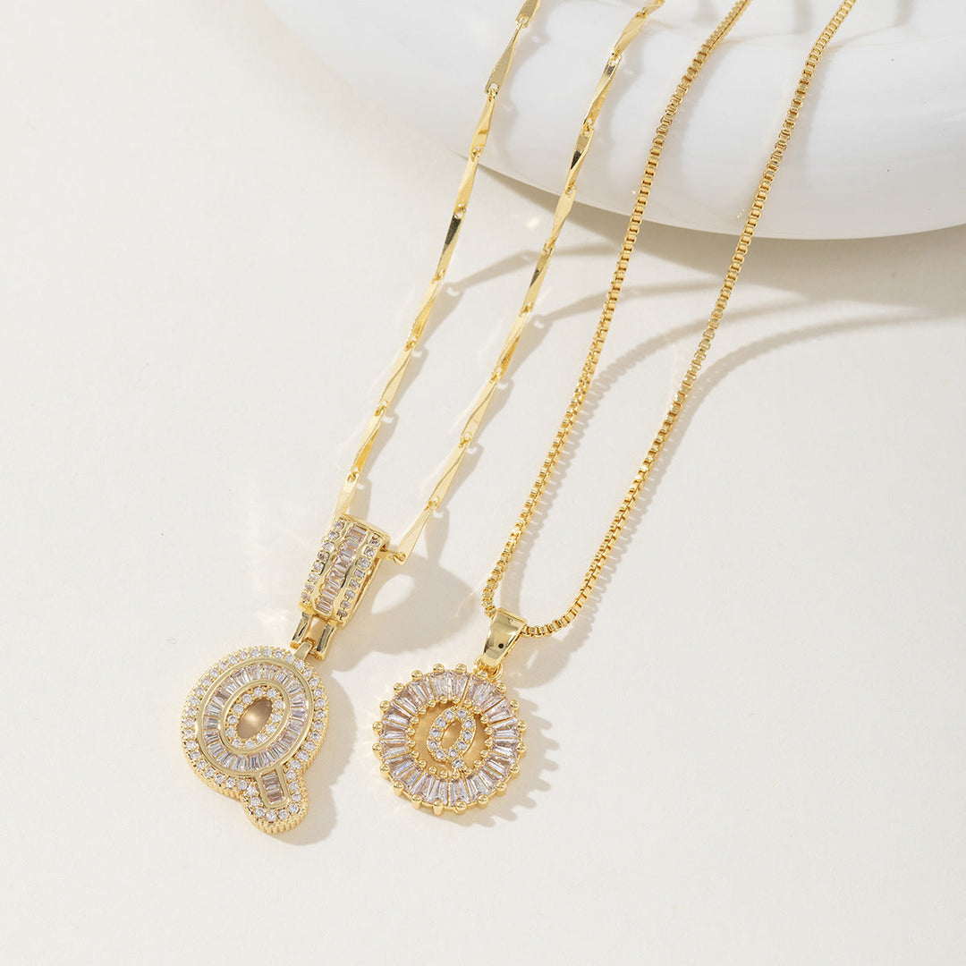 AISHA™ - Colliers pendentifs élégants avec initiale (lot de 2)