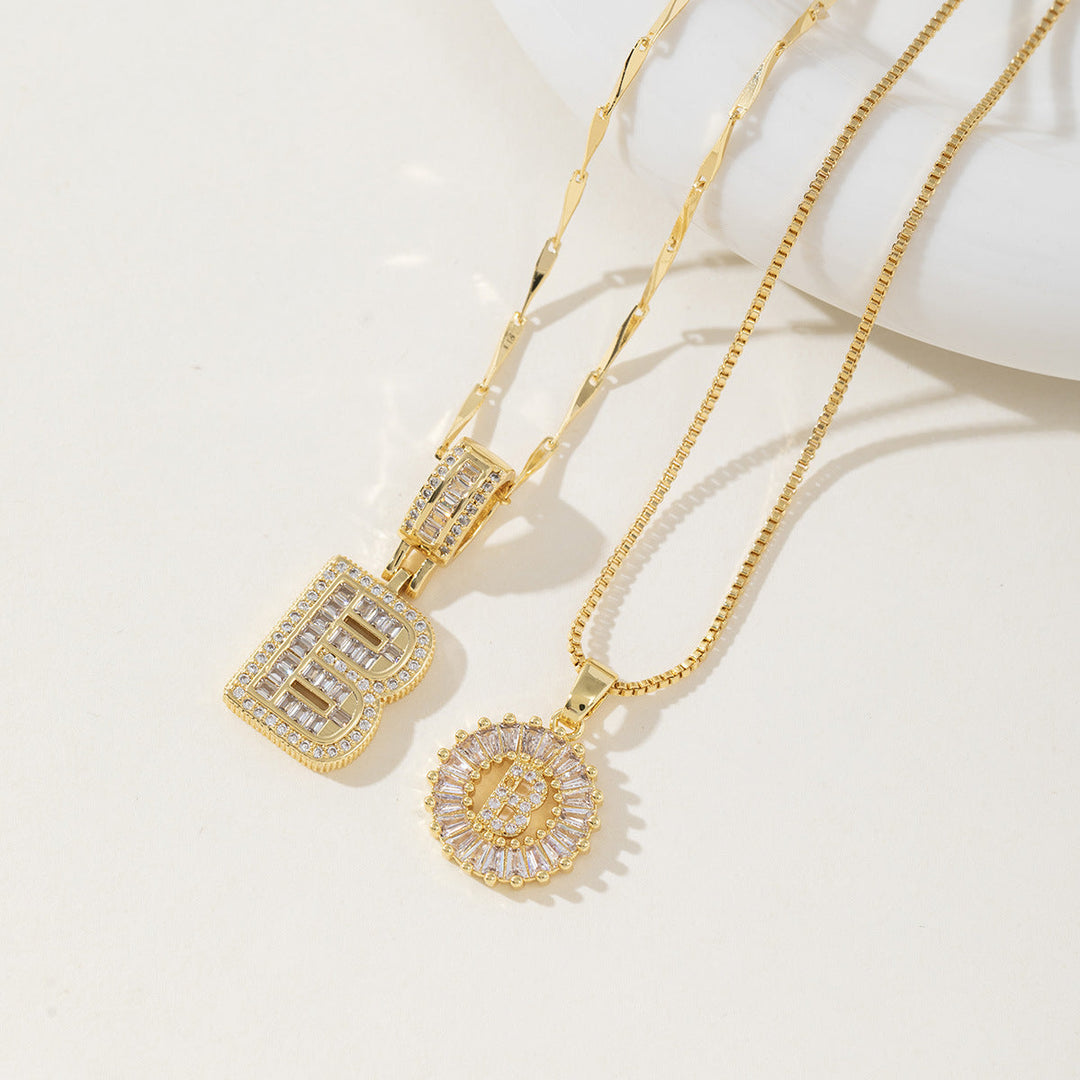 AISHA™ - Colliers pendentifs élégants avec initiale (lot de 2)