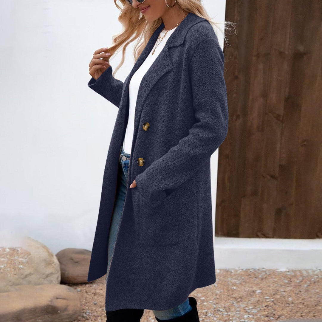 ZAHEKA™ - Manteau mi-long décontracté à manches longues