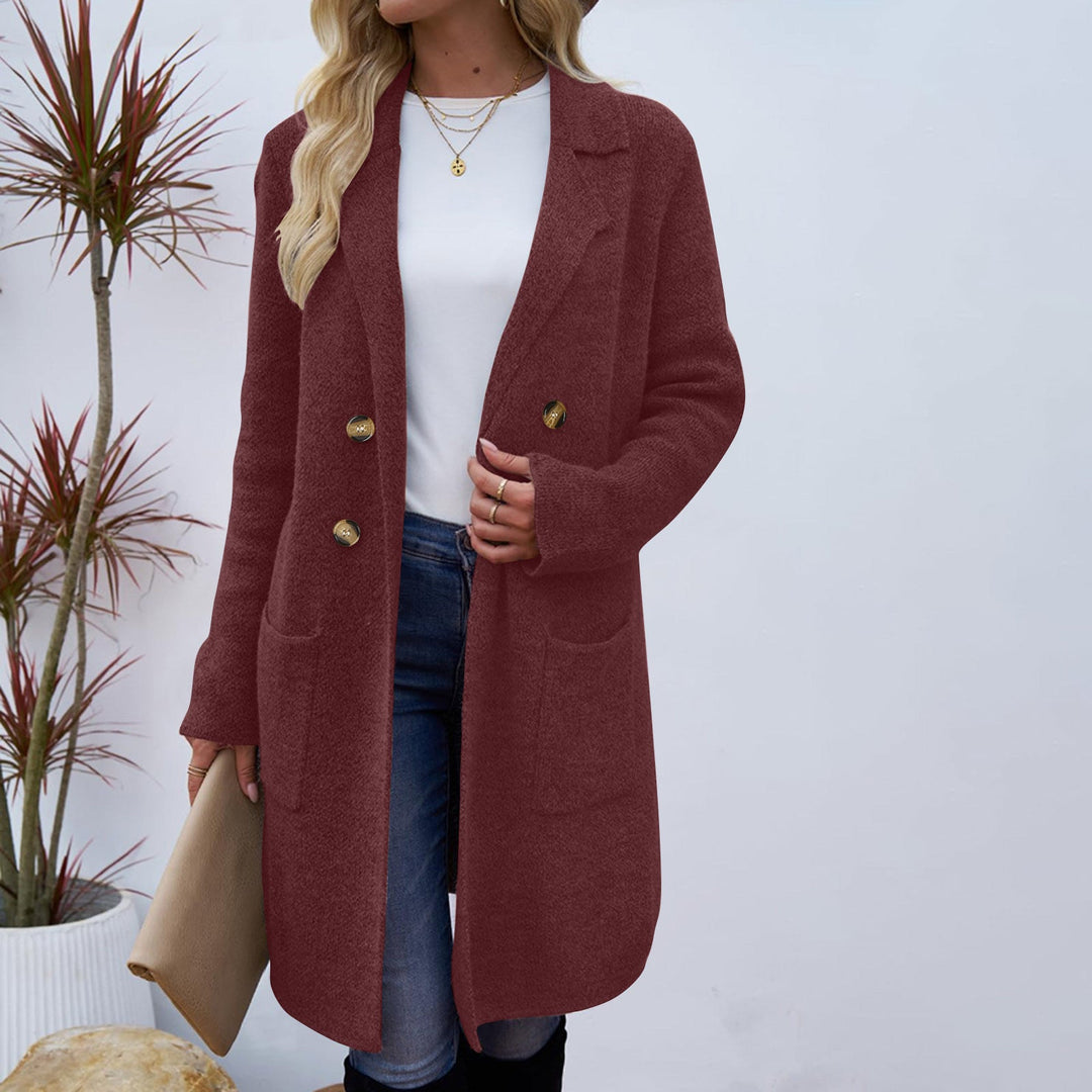 ZAHEKA™ - Manteau mi-long décontracté à manches longues