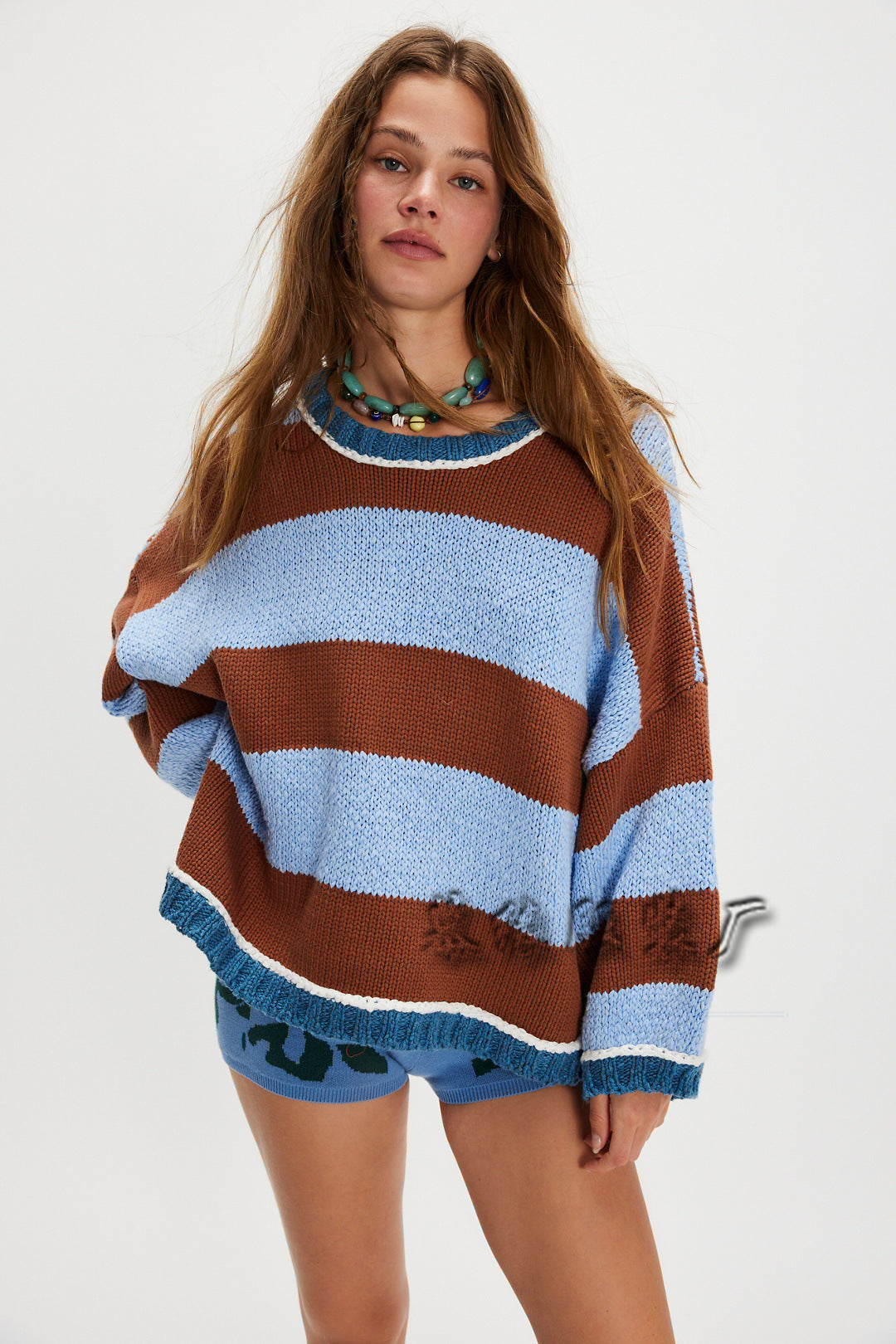 XIANG™ - Pull rayé classique à col rond