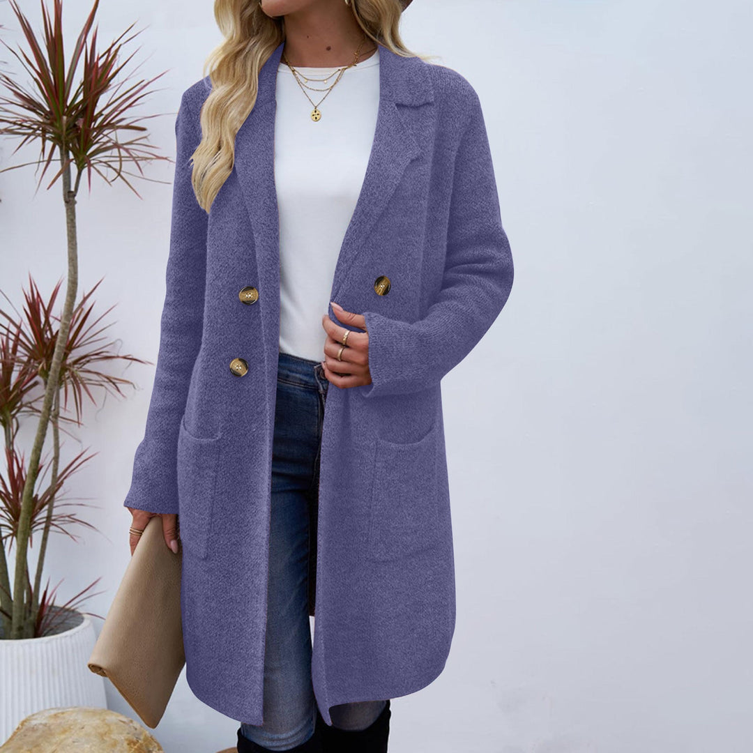 ZAHEKA™ - Manteau mi-long décontracté à manches longues