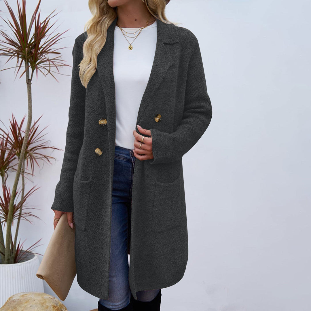 ZAHEKA™ - Manteau mi-long décontracté à manches longues
