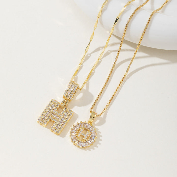 AISHA™ - Colliers pendentifs élégants avec initiale (lot de 2)