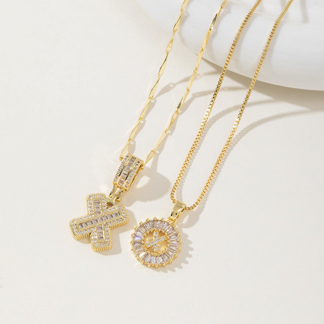 AISHA™ - Colliers pendentifs élégants avec initiale (lot de 2)