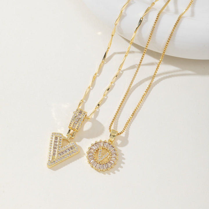 AISHA™ - Colliers pendentifs élégants avec initiale (lot de 2)