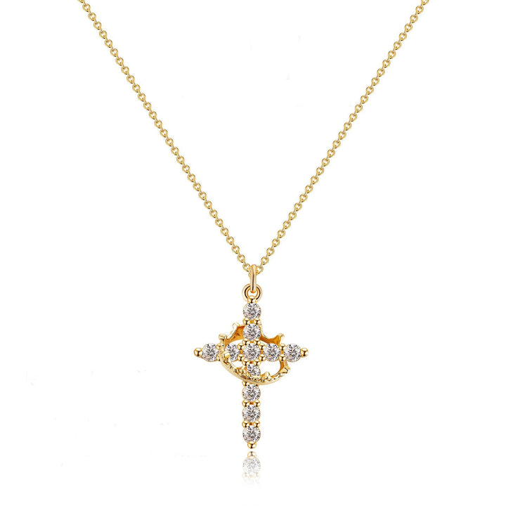 CLARISSE™ – Collier classique croix et couronne