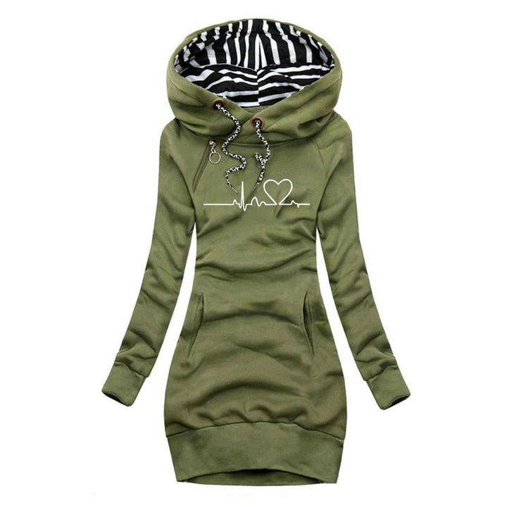 PULSE™ - Sweat à capuche confortable à motif battements de cœur 
