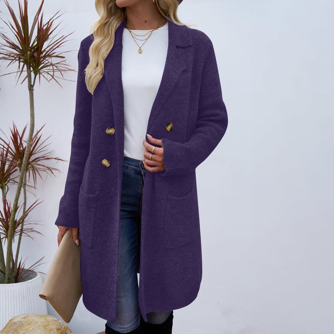 ZAHEKA™ - Manteau mi-long décontracté à manches longues