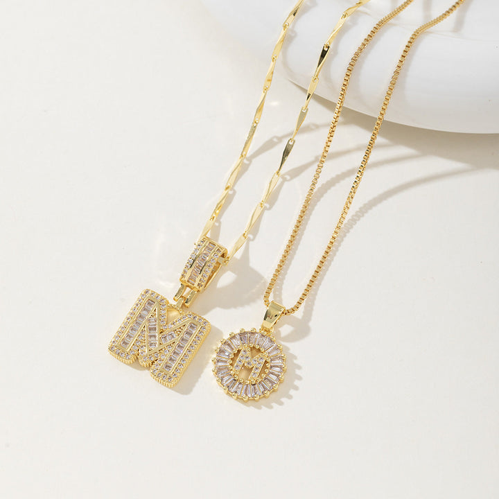 AISHA™ - Colliers pendentifs élégants avec initiale (lot de 2)
