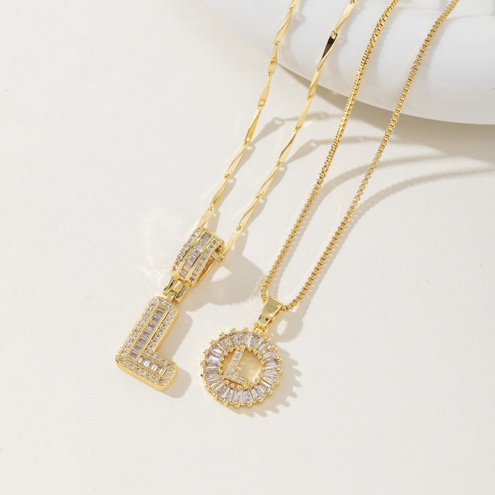 AISHA™ - Colliers pendentifs élégants avec initiale (lot de 2)
