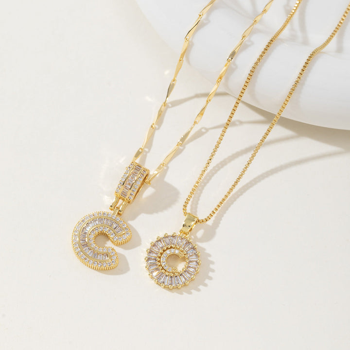 AISHA™ - Colliers pendentifs élégants avec initiale (lot de 2)