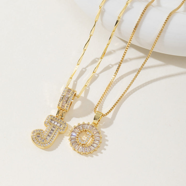 AISHA™ - Colliers pendentifs élégants avec initiale (lot de 2)