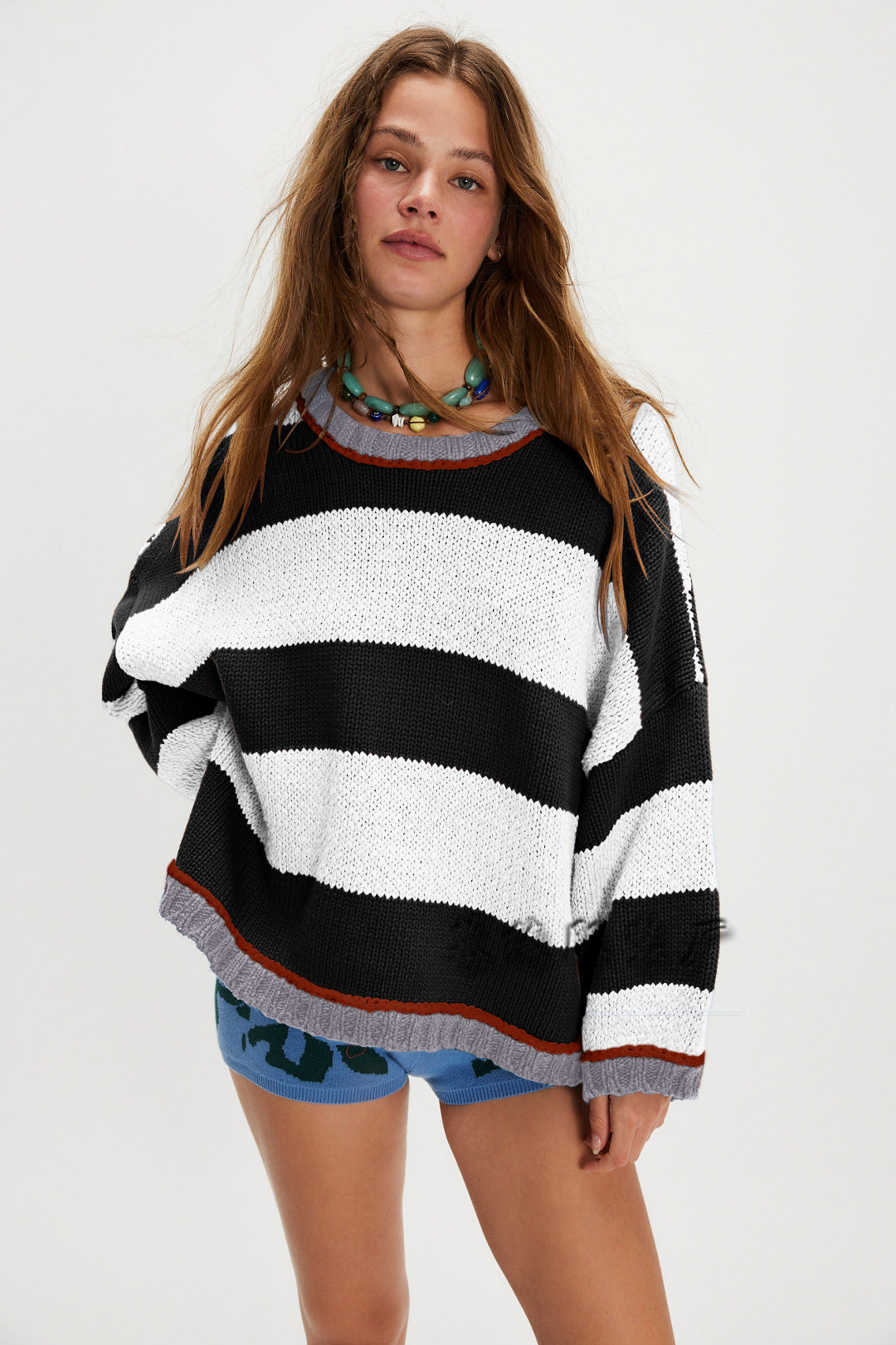 XIANG™ - Pull rayé classique à col rond
