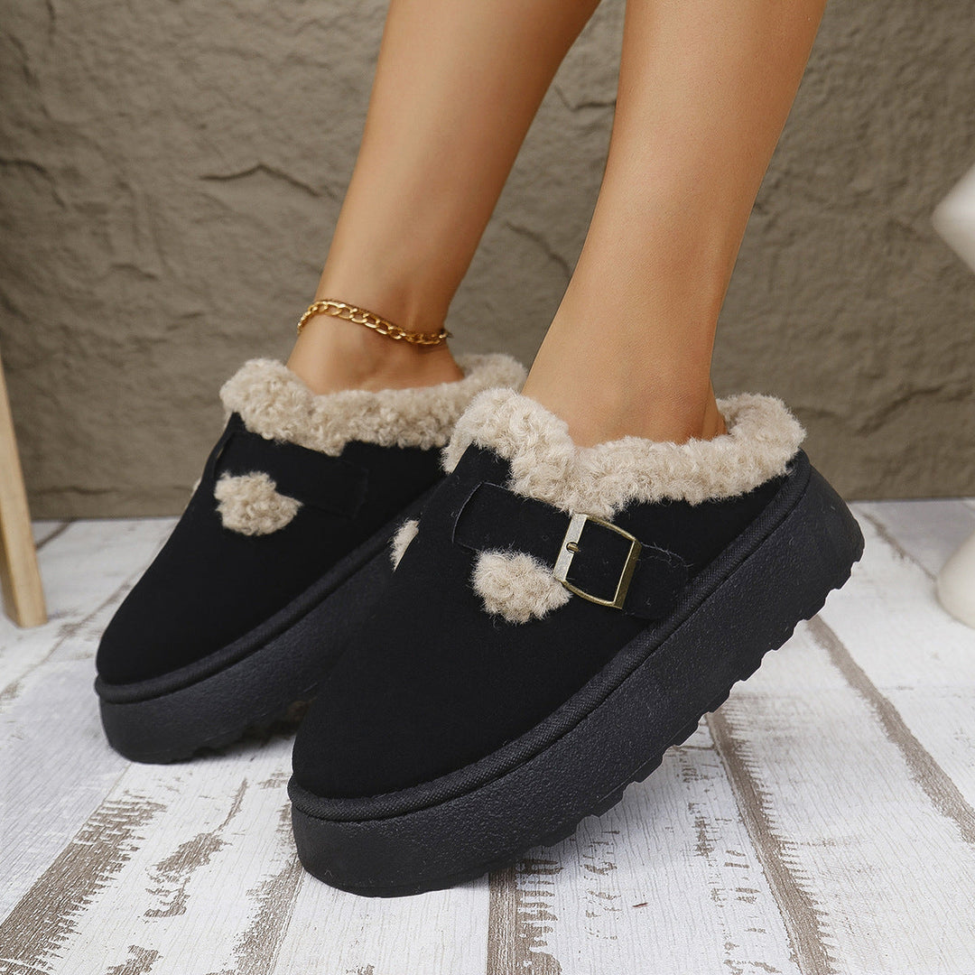 EVANTHE™ - Bottines confortables à plateforme et boucle à la cheville en polaire