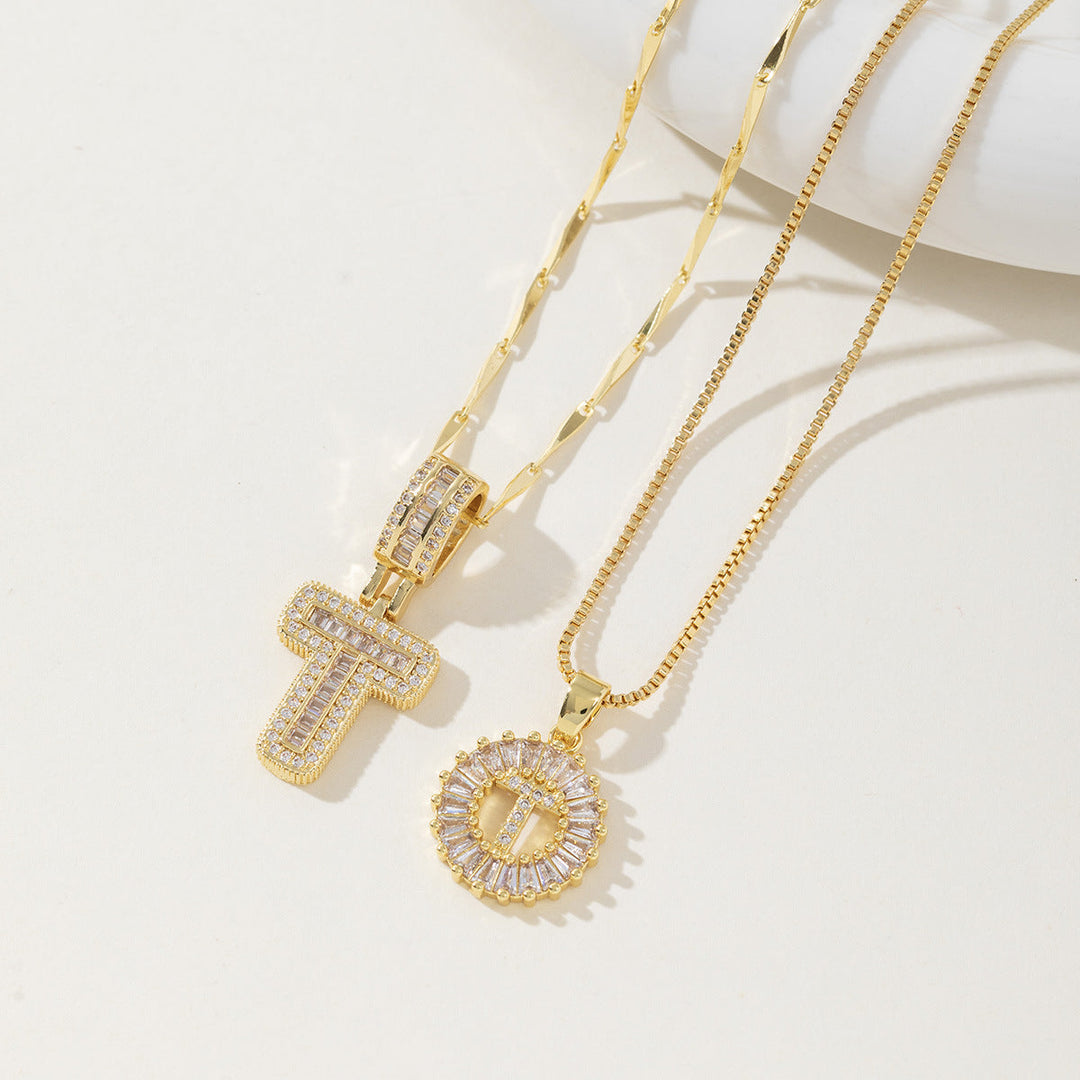 AISHA™ - Colliers pendentifs élégants avec initiale (lot de 2)