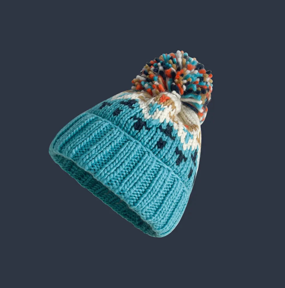 TAMARA™ – Bonnet à pompon flocon de neige tout doux 