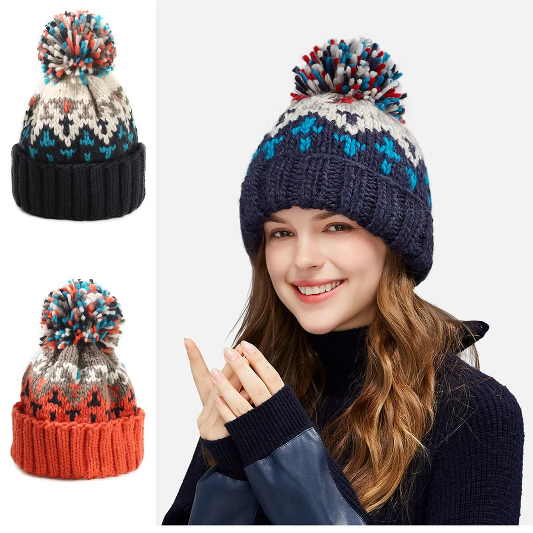 TAMARA™ – Bonnet à pompon flocon de neige tout doux 