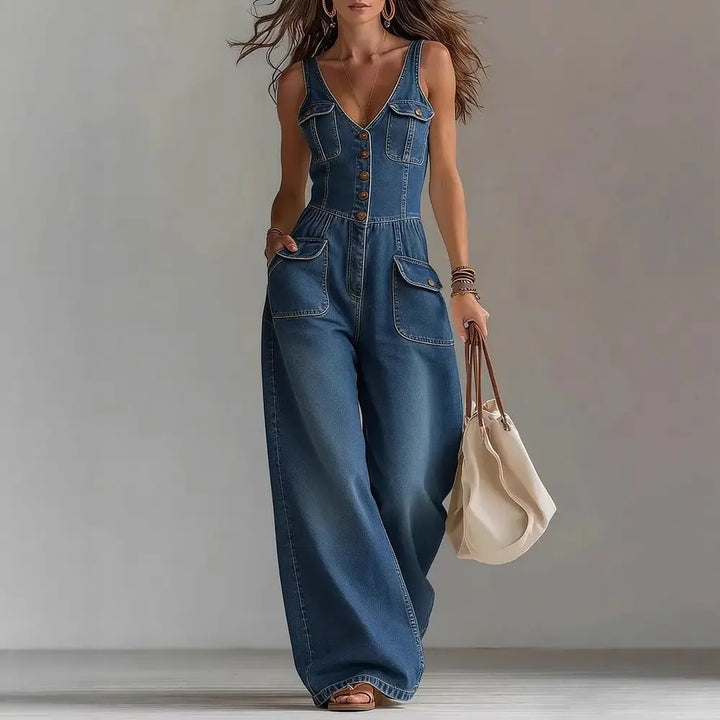 Savannah | Denim Wide-Leg Jumpsuit