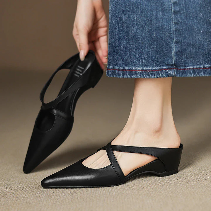 ALUNA | Mules en Cuir Véritable
