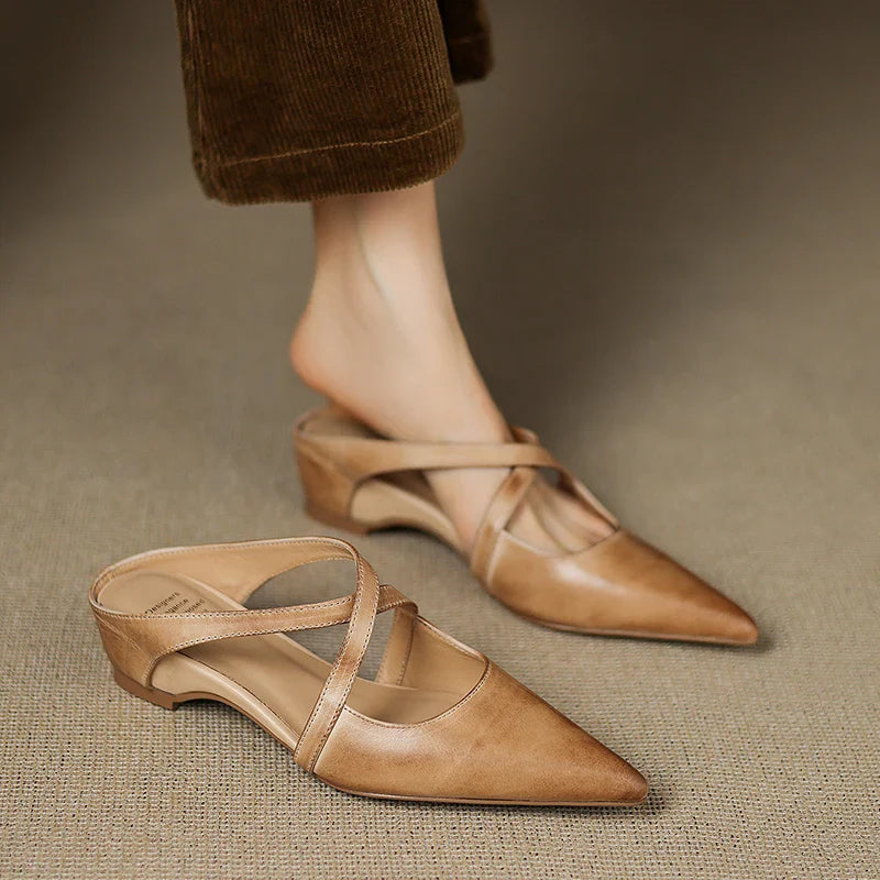ALUNA | Mules en Cuir Véritable