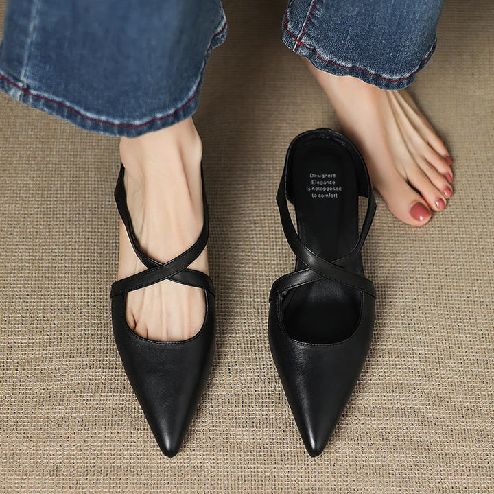 ALUNA | Mules en Cuir Véritable