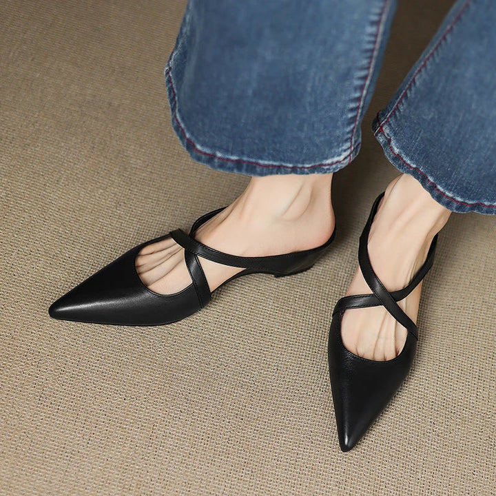 ALUNA | Mules en Cuir Véritable