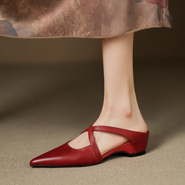 ALUNA | Mules en Cuir Véritable