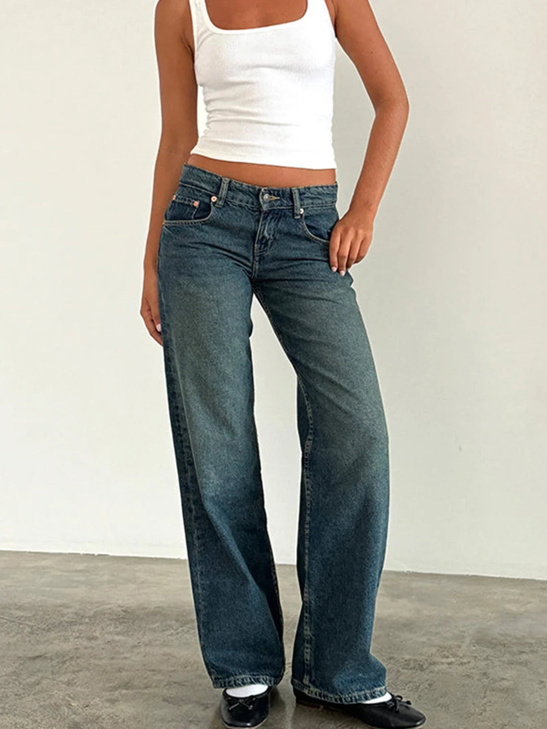 SYLVAINE™ – Jean ample décontracté vintage 