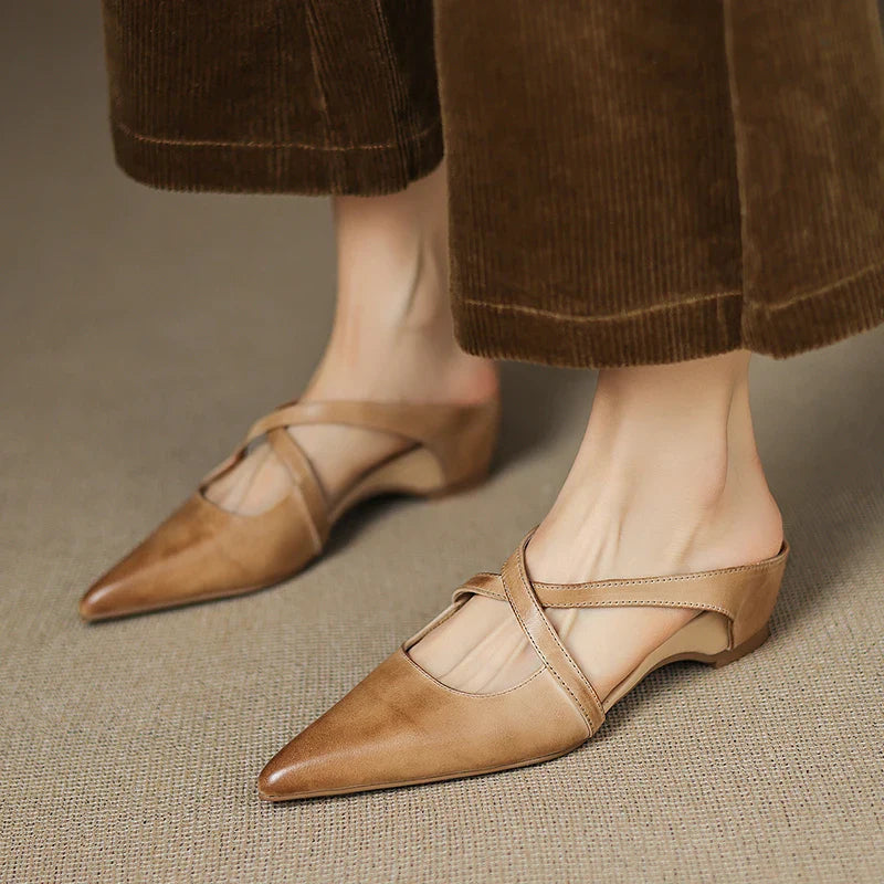 ALUNA | Mules en Cuir Véritable