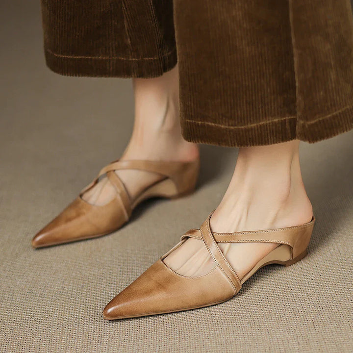 ALUNA | Mules en Cuir Véritable