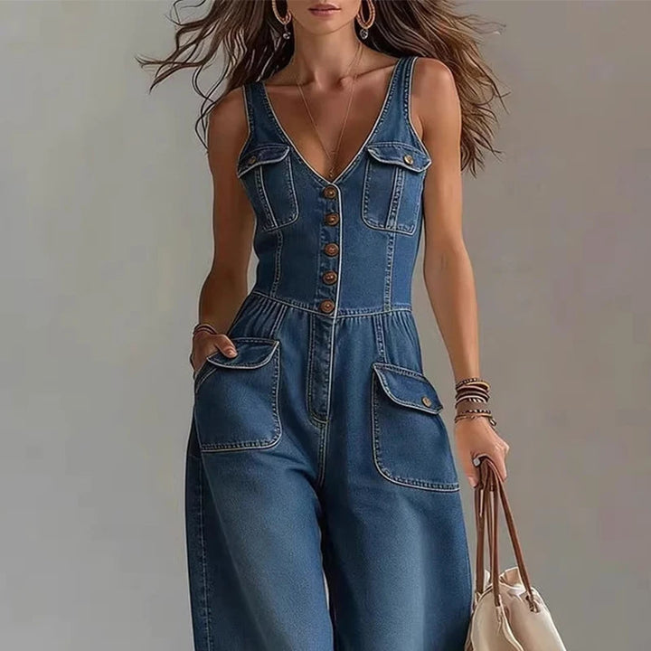 Savannah | Denim Wide-Leg Jumpsuit