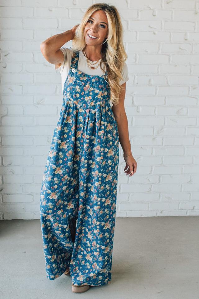 Mabel | Floral Wide-Leg Overalls