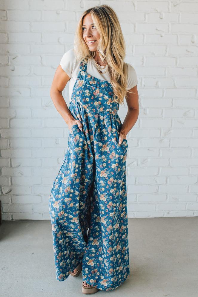 Mabel | Floral Wide-Leg Overalls