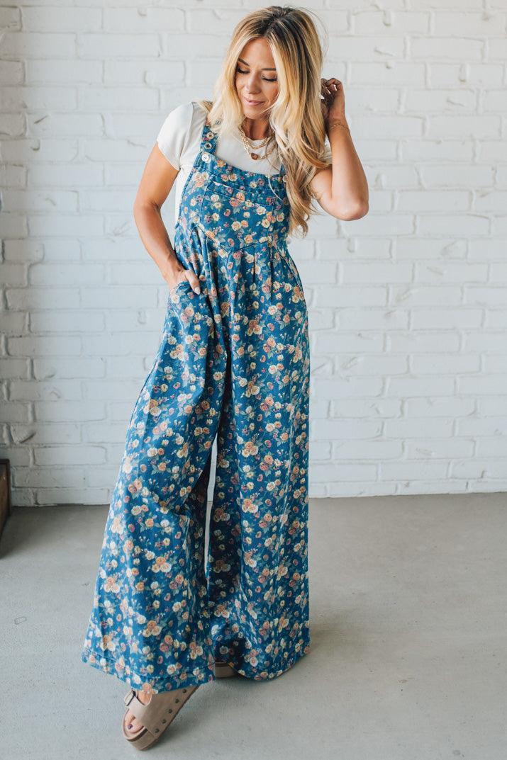 Mabel | Floral Wide-Leg Overalls