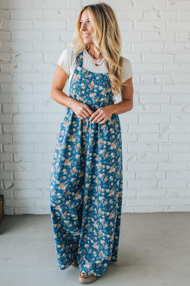 Mabel | Floral Wide-Leg Overalls