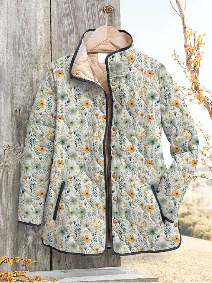 Kaia | Charming Vintage Floral Print Quilted Jacket