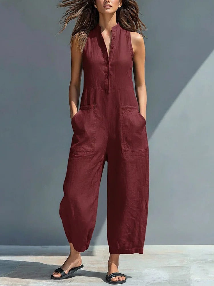 Nora | Sleeveless Linen Jumpsuit