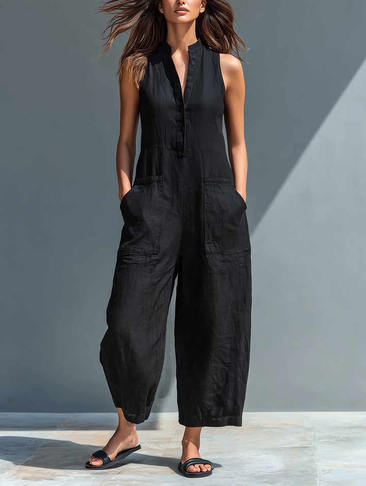Nora | Sleeveless Linen Jumpsuit