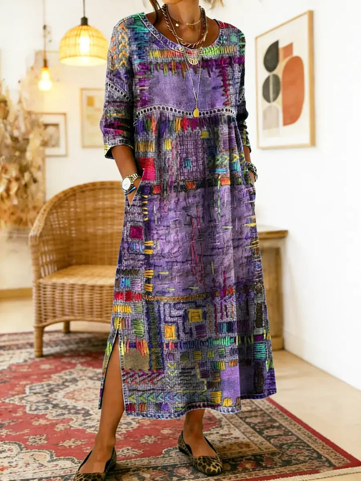 Celeste | Artistic Patchwork Maxi Dress