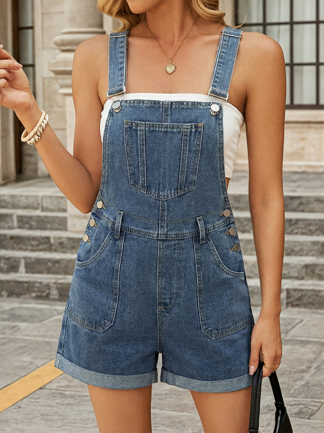 Harper | Denim Short Overalls