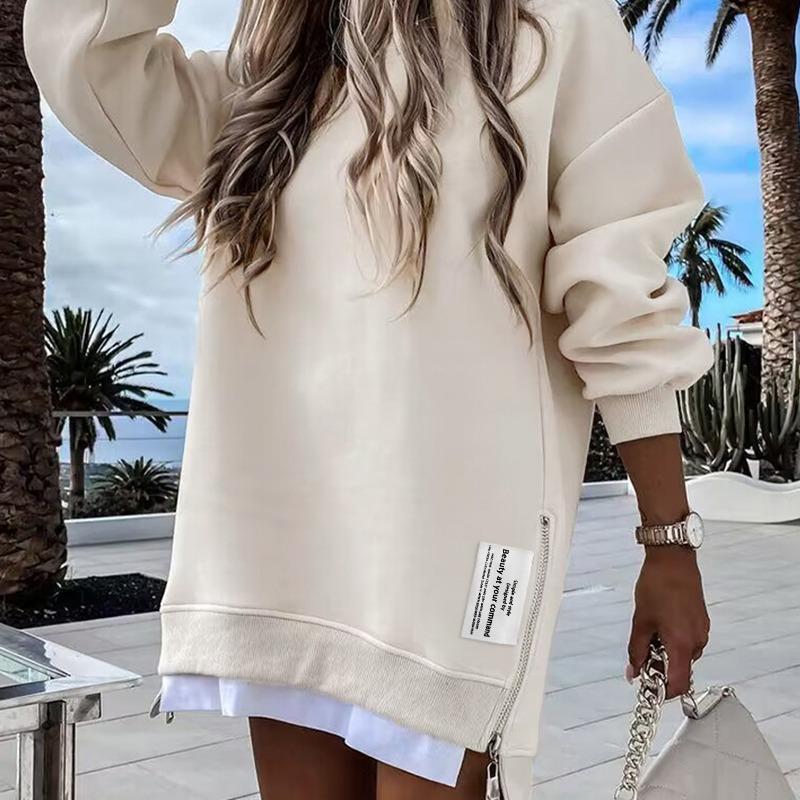 RODNEY™ - Sweat-shirt confortable à manches longues et fermeture éclair latérale