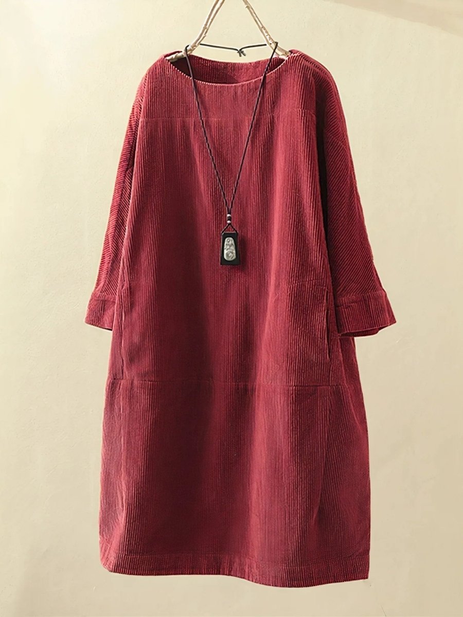BRIDIE™ - Jupe midi en velours côtelé coupe décontractée