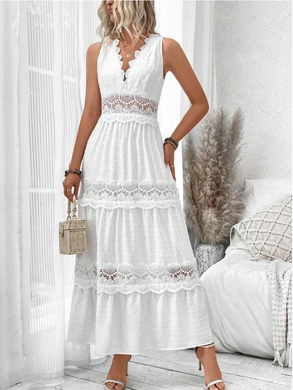 MAIKA™ - Robe en dentelle à col en V
